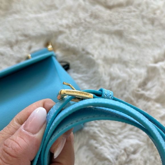 Dolce & Gabbana Small Miss Sicily Leather Satchel Sky Blue - Picture 14 of 14